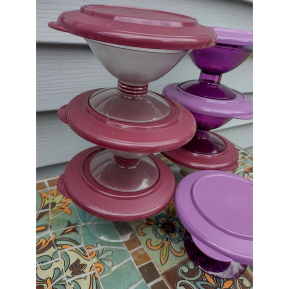 Tupperware Sheerly Elegant Acrylic Dessert Dishes x7 - Picture 5 of 8